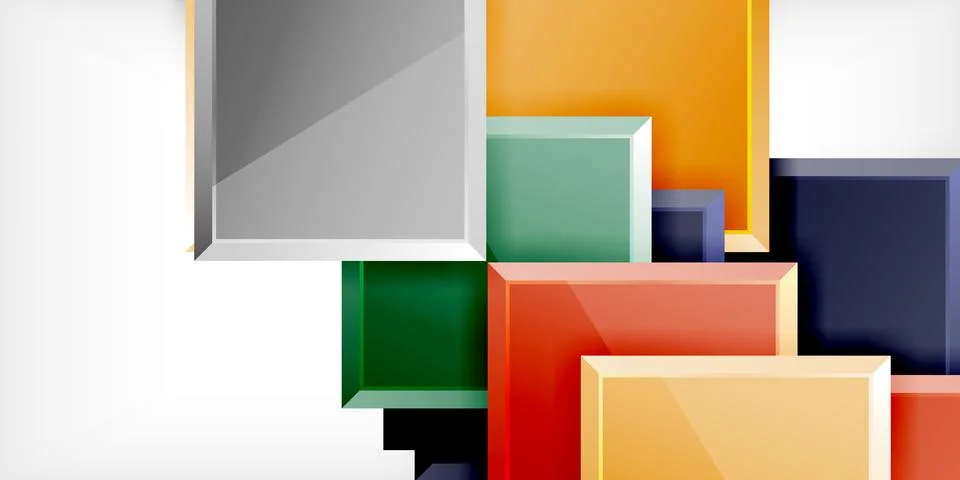 Colorful squares and rectangles. Vector Illustration For Wallpaper, Banner Stockillustratie