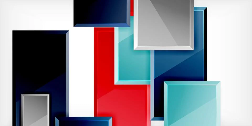 Colorful squares and rectangles. Vector Illustration For Wallpaper, Banner Stock Illustration