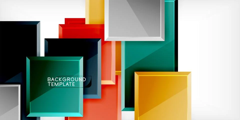 Colorful squares and rectangles. Vector Illustration For Wallpaper, Banner 스톡 일러스트