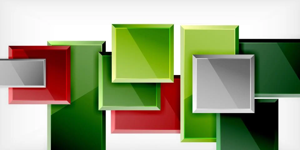 Colorful squares and rectangles. Vector Illustration For Wallpaper, Banner 库存插图