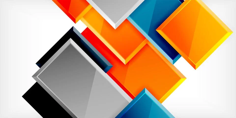 Colorful squares and rectangles. Vector Illustration For Wallpaper, Banner 库存插图