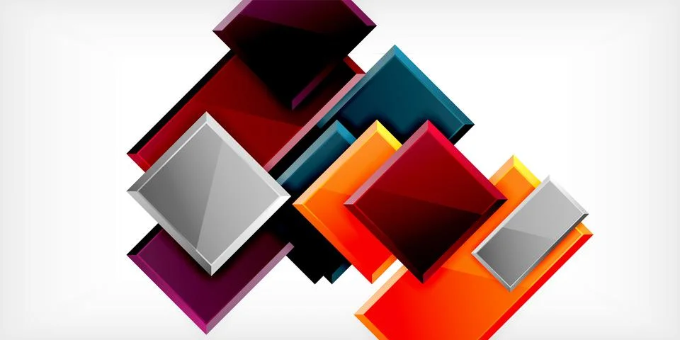 Colorful squares and rectangles. Vector Illustration For Wallpaper, Banner Illustrazione stock