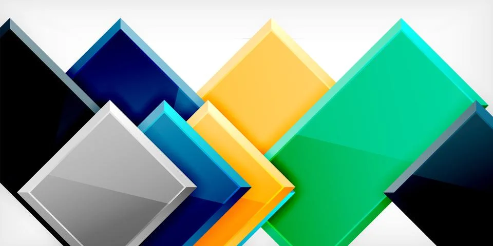 Colorful squares and rectangles. Vector Illustration For Wallpaper, Banner 库存插图