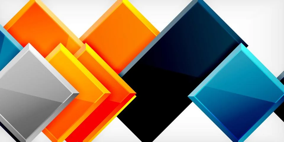 Colorful squares and rectangles. Vector Illustration For Wallpaper, Banner Illustrazione stock