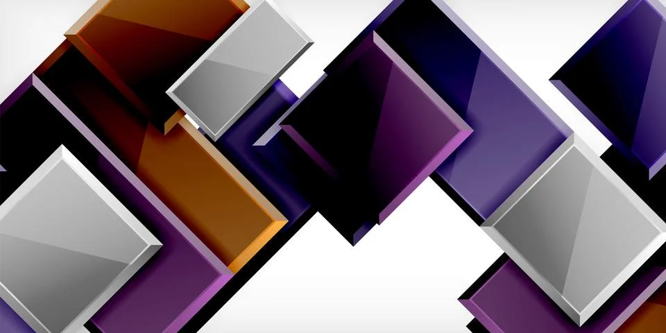 Colorful squares and rectangles. Vector Illustration For Wallpaper, Banner 库存插图
