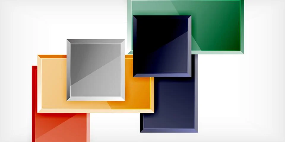Colorful squares and rectangles. Vector Illustration For Wallpaper, Banner 스톡 일러스트