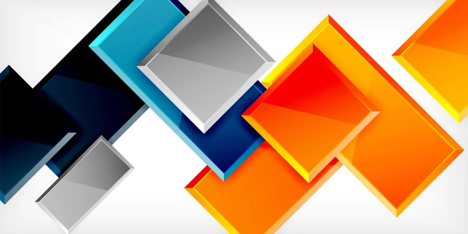 Colorful squares and rectangles. Vector Illustration For Wallpaper, Banner Stock Illustration