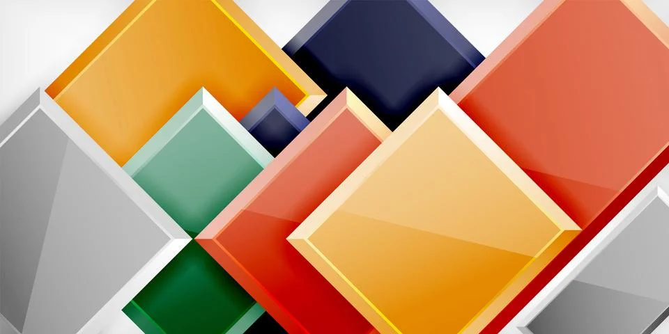 Colorful squares and rectangles. Vector Illustration For Wallpaper, Banner Illustrazione stock