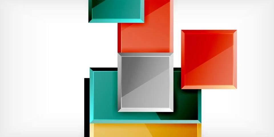 Colorful squares and rectangles. Vector Illustration For Wallpaper, Banner Stock Illustration