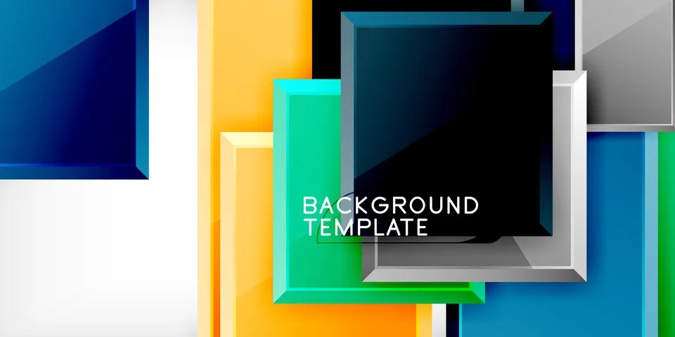 Colorful squares and rectangles. Vector Illustration For Wallpaper, Banner Illustrazione stock