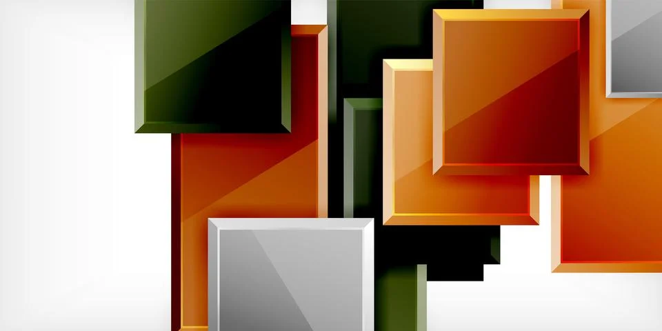 Colorful squares and rectangles. Vector Illustration For Wallpaper, Banner 库存插图