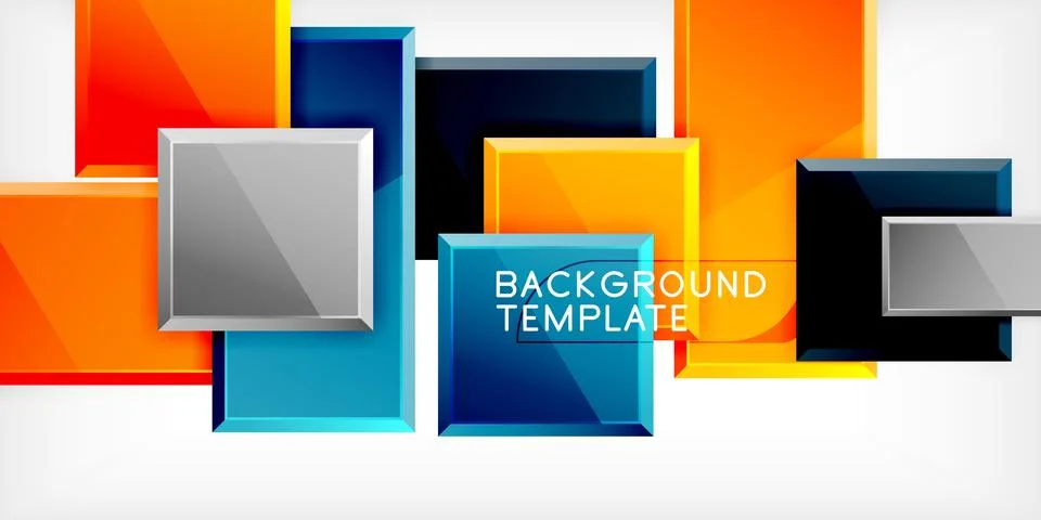 Colorful squares and rectangles. Vector Illustration For Wallpaper, Banner Illustrazione stock