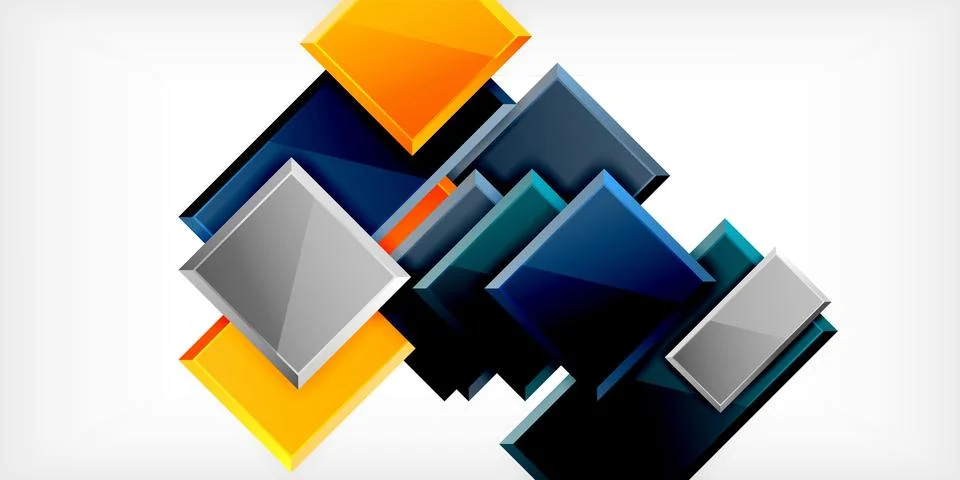Colorful squares and rectangles. Vector Illustration For Wallpaper, Banner Illustrazione stock