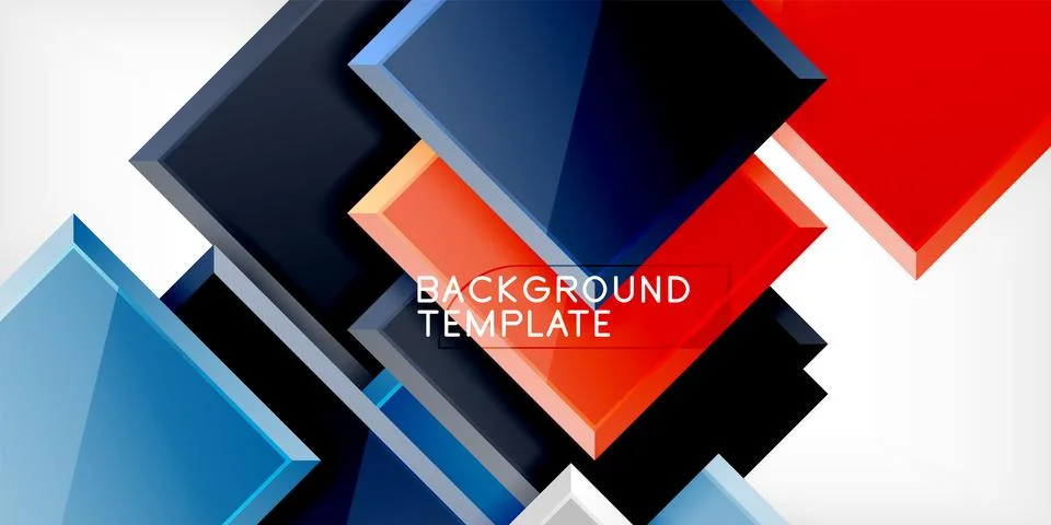 Colorful squares and rectangles. Vector Illustration For Wallpaper, Banner Stock Illustration