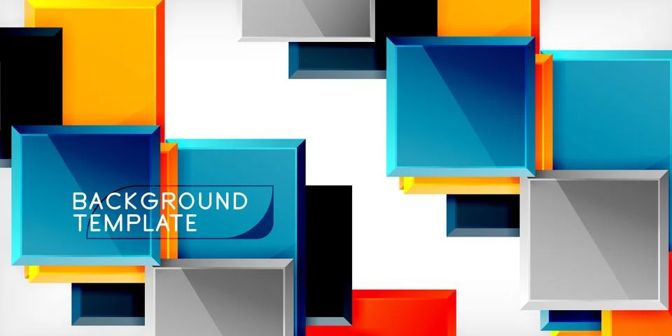 Colorful squares and rectangles. Vector Illustration For Wallpaper, Banner Illustrazione stock