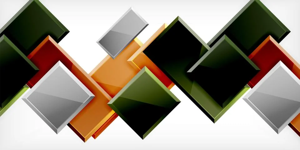 Colorful squares and rectangles. Vector Illustration For Wallpaper, Banner Stock Illustration