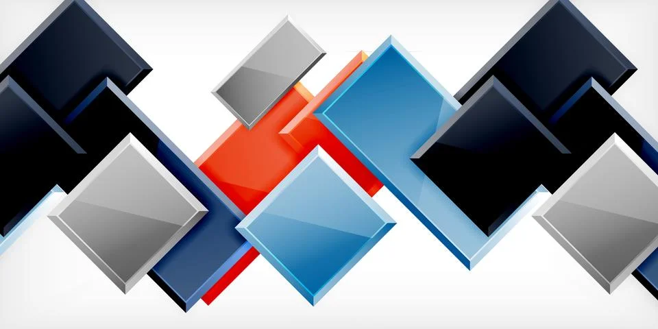 Colorful squares and rectangles. Vector Illustration For Wallpaper, Banner Illustrazione stock