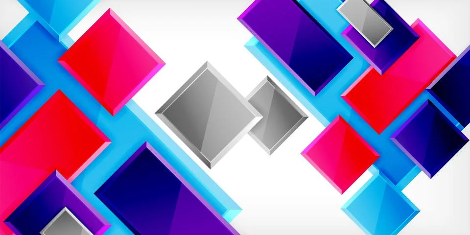 Colorful squares and rectangles. Vector Illustration For Wallpaper, Banner Stockillustratie