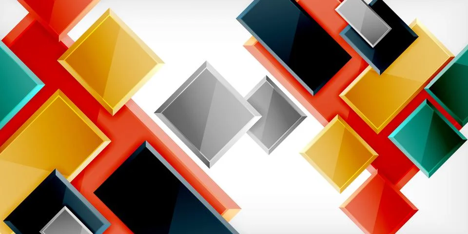 Colorful squares and rectangles. Vector Illustration For Wallpaper, Banner Stock Illustration