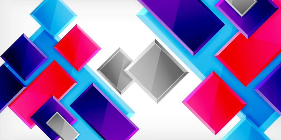 Colorful squares and rectangles. Vector Illustration For Wallpaper, Banner Illustrazione stock