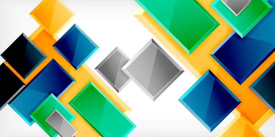 Colorful squares and rectangles. Vector Illustration For Wallpaper, Banner Illustrazione stock