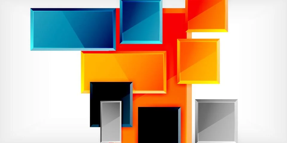 Colorful squares and rectangles. Vector Illustration For Wallpaper, Banner Stock Illustration