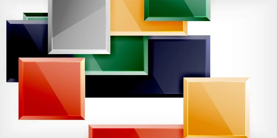 Colorful squares and rectangles. Vector Illustration For Wallpaper, Banner Stock Illustration
