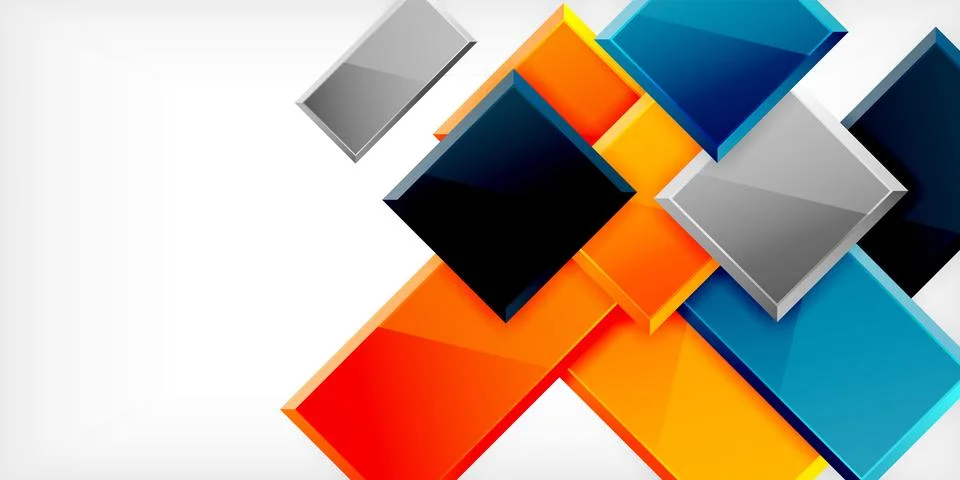 Colorful squares and rectangles. Vector Illustration For Wallpaper, Banner Stock Illustration