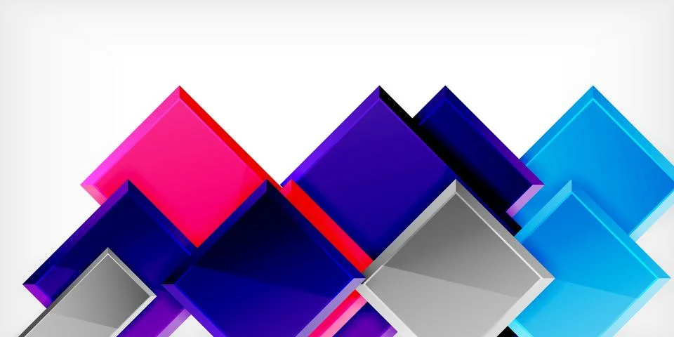 Colorful squares and rectangles. Vector Illustration For Wallpaper, Banner 스톡 일러스트