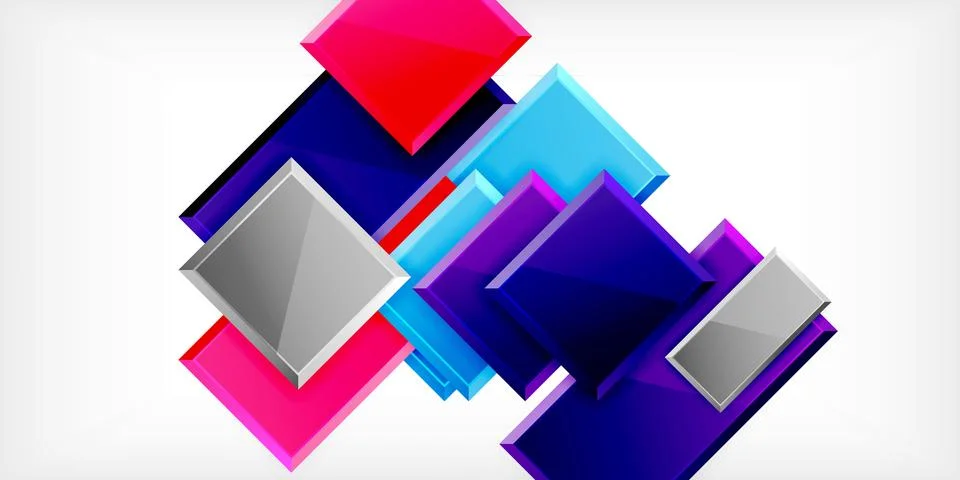 Colorful squares and rectangles. Vector Illustration For Wallpaper, Banner 스톡 일러스트