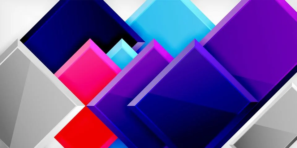 Colorful squares and rectangles. Vector Illustration For Wallpaper, Banner Stock Illustration