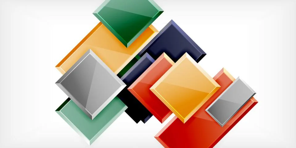 Colorful squares and rectangles. Vector Illustration For Wallpaper, Banner Stock Illustration