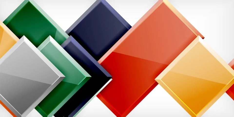 Colorful squares and rectangles. Vector Illustration For Wallpaper, Banner 库存插图