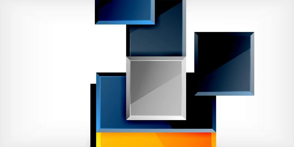 Colorful squares and rectangles. Vector Illustration For Wallpaper, Banner 库存插图