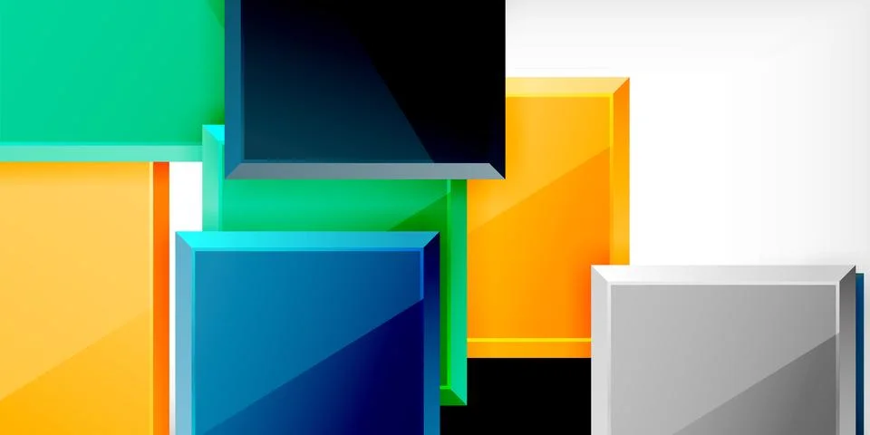 Colorful squares and rectangles. Vector Illustration For Wallpaper, Banner Stock Illustration