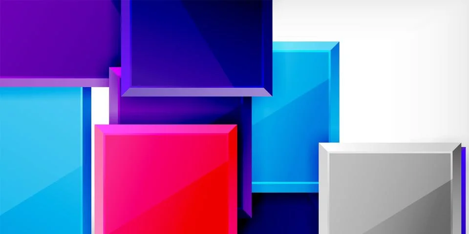 Colorful squares and rectangles. Vector Illustration For Wallpaper, Banner Illustrazione stock