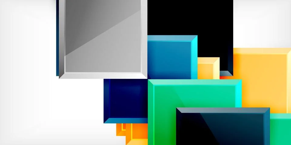 Colorful squares and rectangles. Vector Illustration For Wallpaper, Banner Stock Illustration