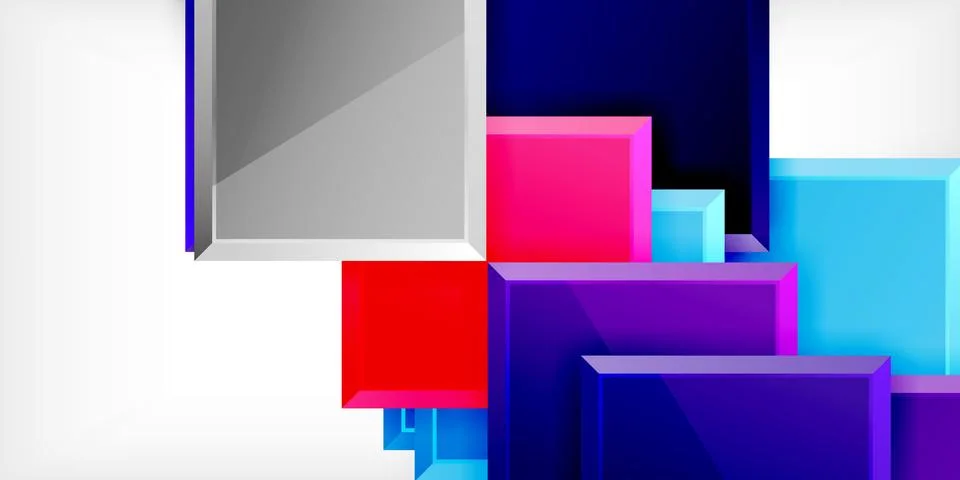 Colorful squares and rectangles. Vector Illustration For Wallpaper, Banner Illustrazione stock