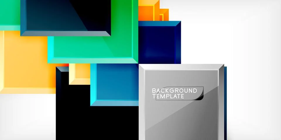 Colorful squares and rectangles. Vector Illustration For Wallpaper, Banner Stock Illustration