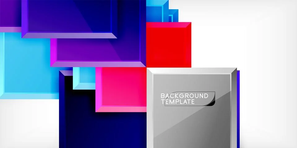 Colorful squares and rectangles. Vector Illustration For Wallpaper, Banner Illustrazione stock