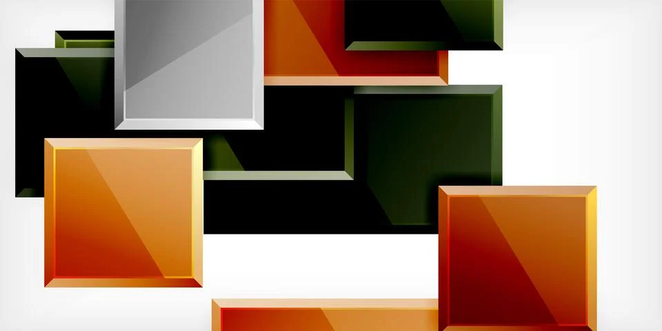 Colorful squares and rectangles. Vector Illustration For Wallpaper, Banner Illustrazione stock