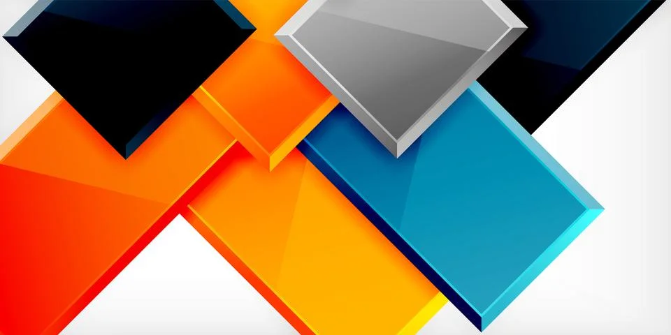 Colorful squares and rectangles. Vector Illustration For Wallpaper, Banner Illustrazione stock