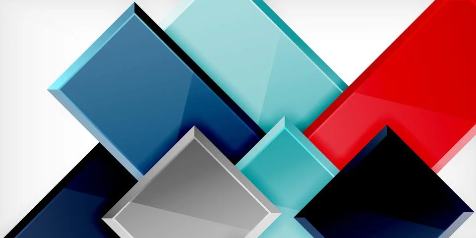 Colorful squares and rectangles. Vector Illustration For Wallpaper, Banner 库存插图