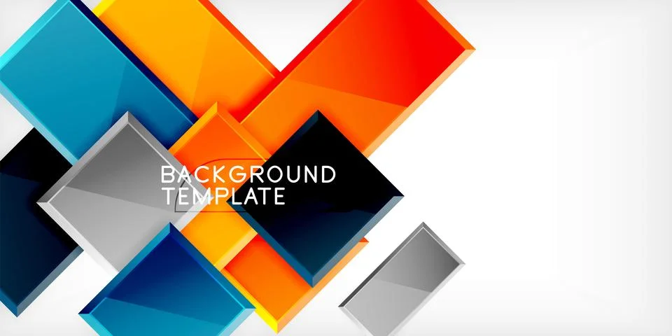 Colorful squares and rectangles. Vector Illustration For Wallpaper, Banner Stock Illustration