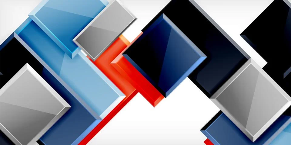 Colorful squares and rectangles. Vector Illustration For Wallpaper, Banner Illustrazione stock