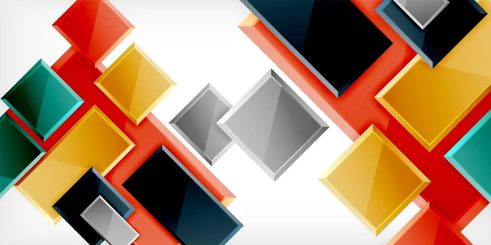 Colorful squares and rectangles. Vector Illustration For Wallpaper, Banner Illustrazione stock