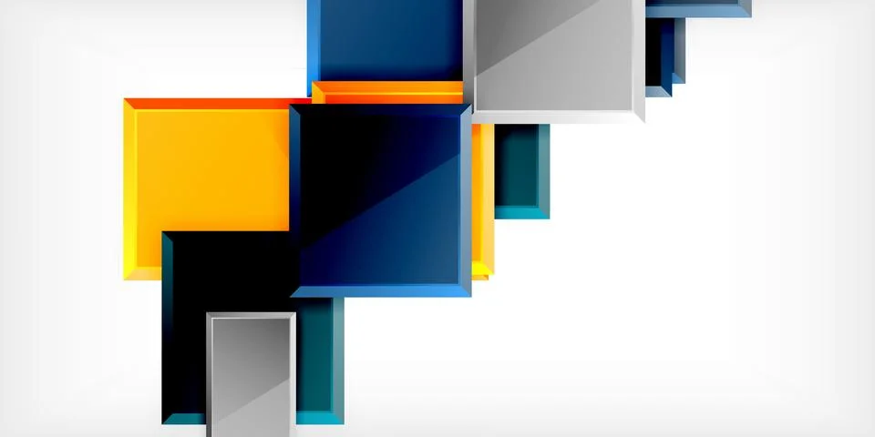 Colorful squares and rectangles. Vector Illustration For Wallpaper, Banner Stock Illustration