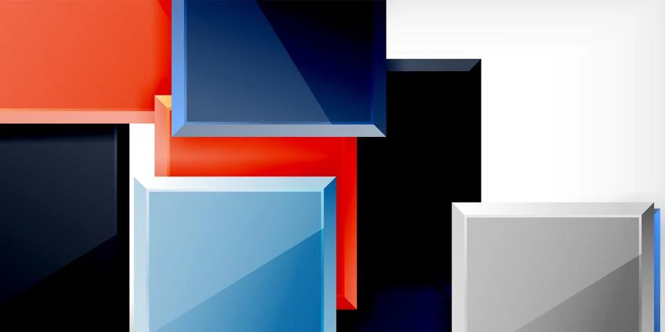 Colorful squares and rectangles. Vector Illustration For Wallpaper, Banner Stock Illustration