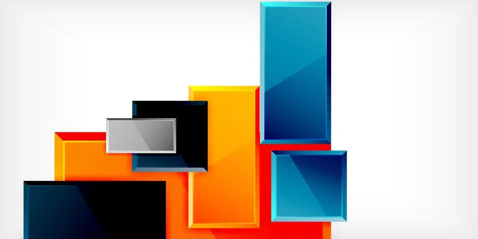 Colorful squares and rectangles. Vector Illustration For Wallpaper, Banner Illustrazione stock