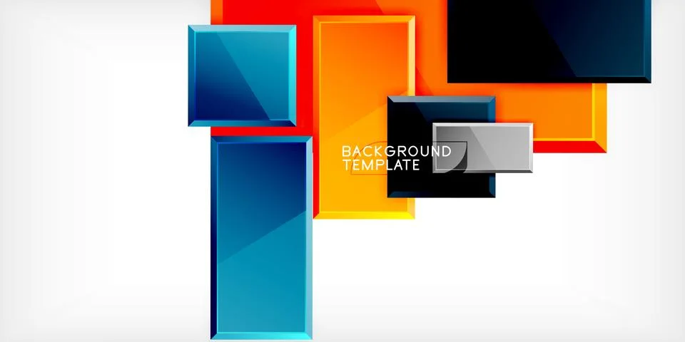 Colorful squares and rectangles. Vector Illustration For Wallpaper, Banner Stock Illustration